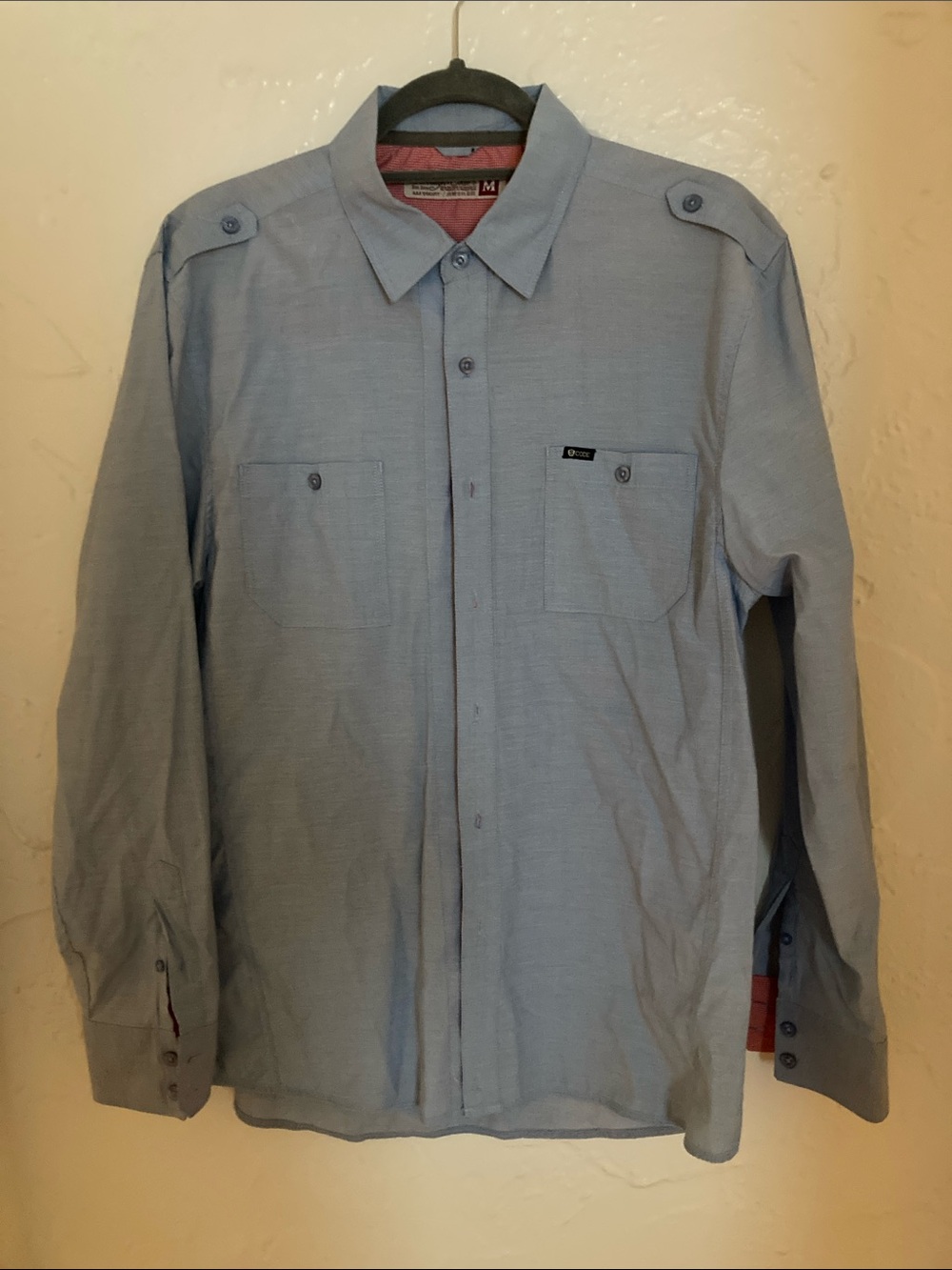 Sovereign Code Red Microcheck Button-Up Shirt men’s M but runs small